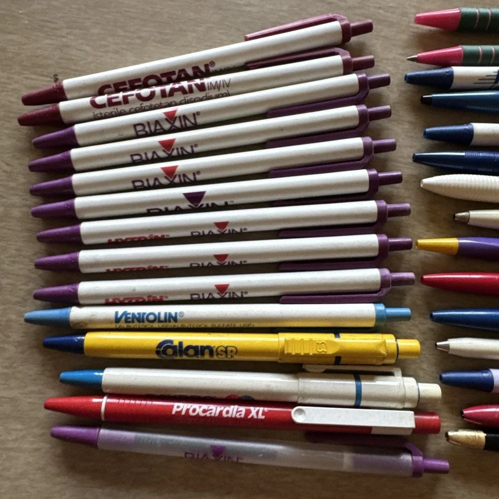 Rx Pharmacy Promotional Ballpoint Pens Lot Of 29 Ambien Lotensin Nicotrol Biaxin